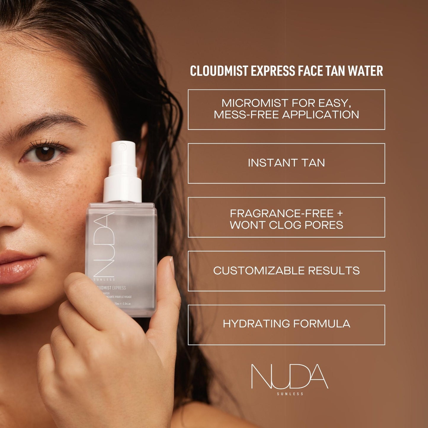 Nuda CloudMist Express - Face Tan Water Express Sunless Tanning Nuda