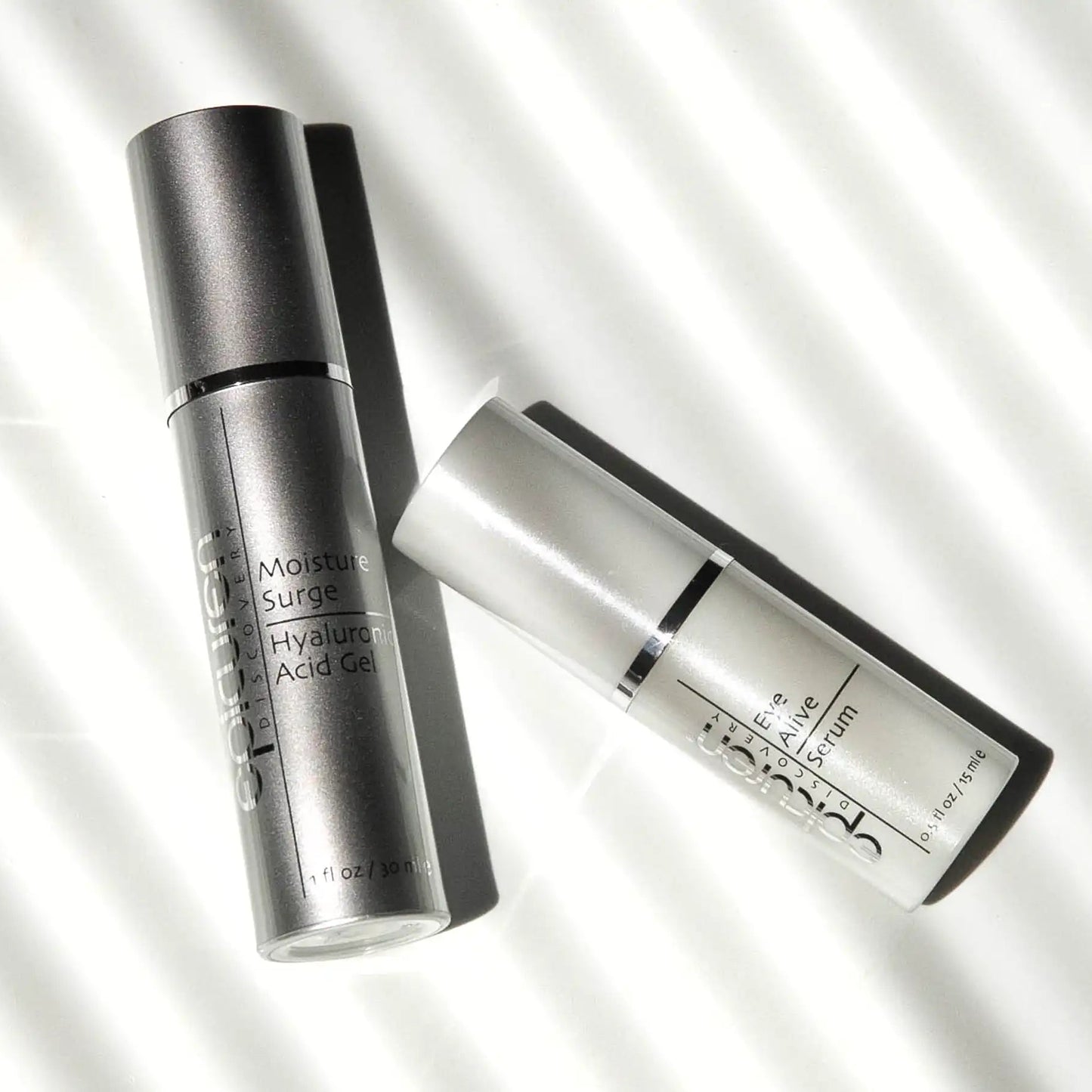 Two skincare products on a light background
