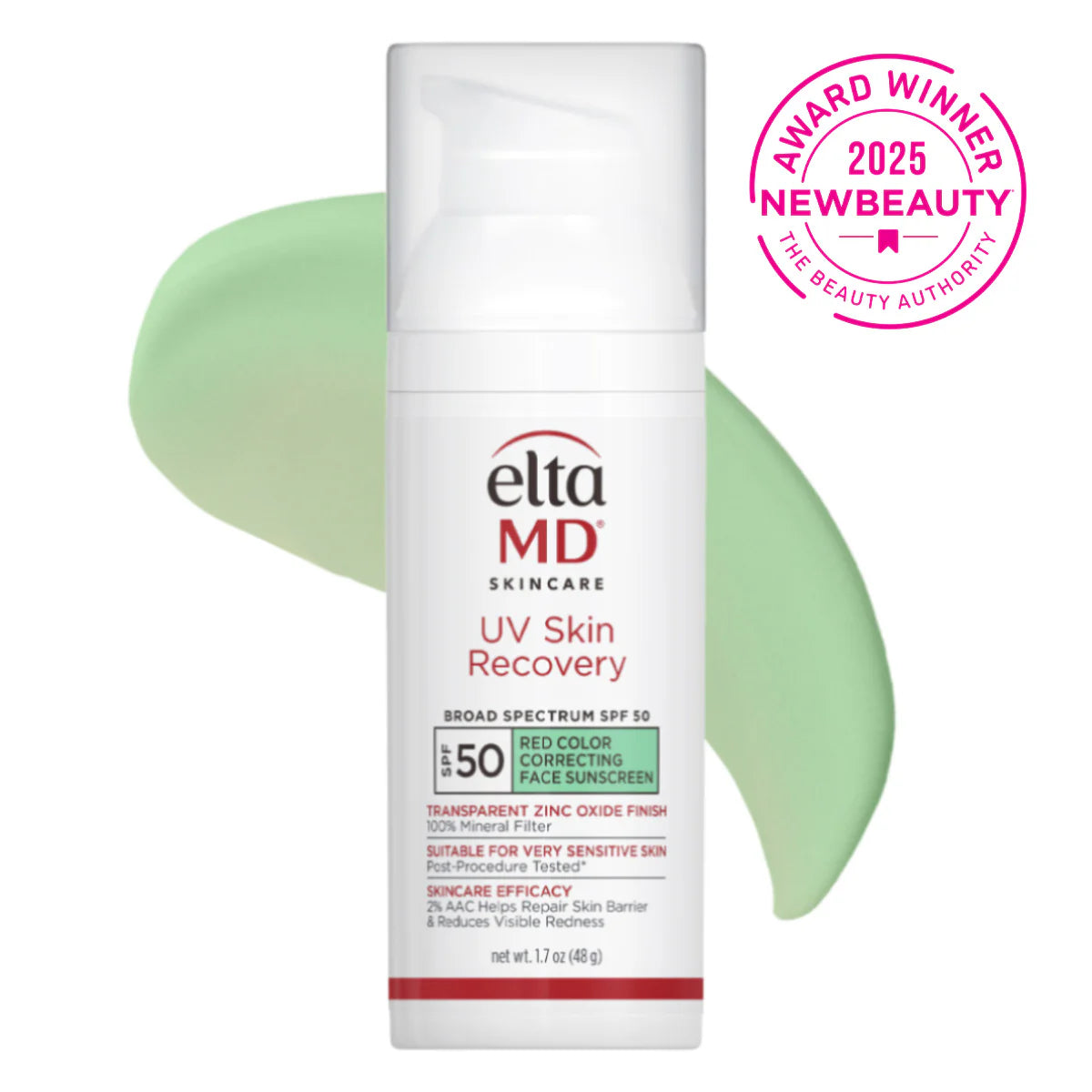 EltaMD UV Skin Recovery Red Color Correcting Green Tint Broad Spectrum SPF 50 Tinted Sunscreen EltaMD