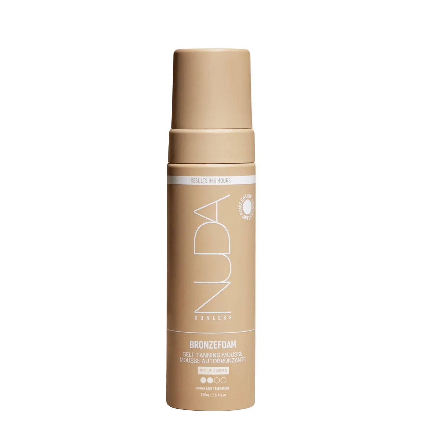 Nuda BRONZEFOAM Self Tanning Mousse | Dark on white background