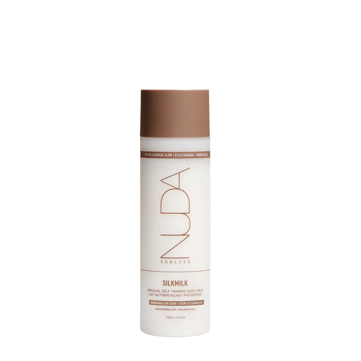 Nuda Silkmilk bottle on a white background