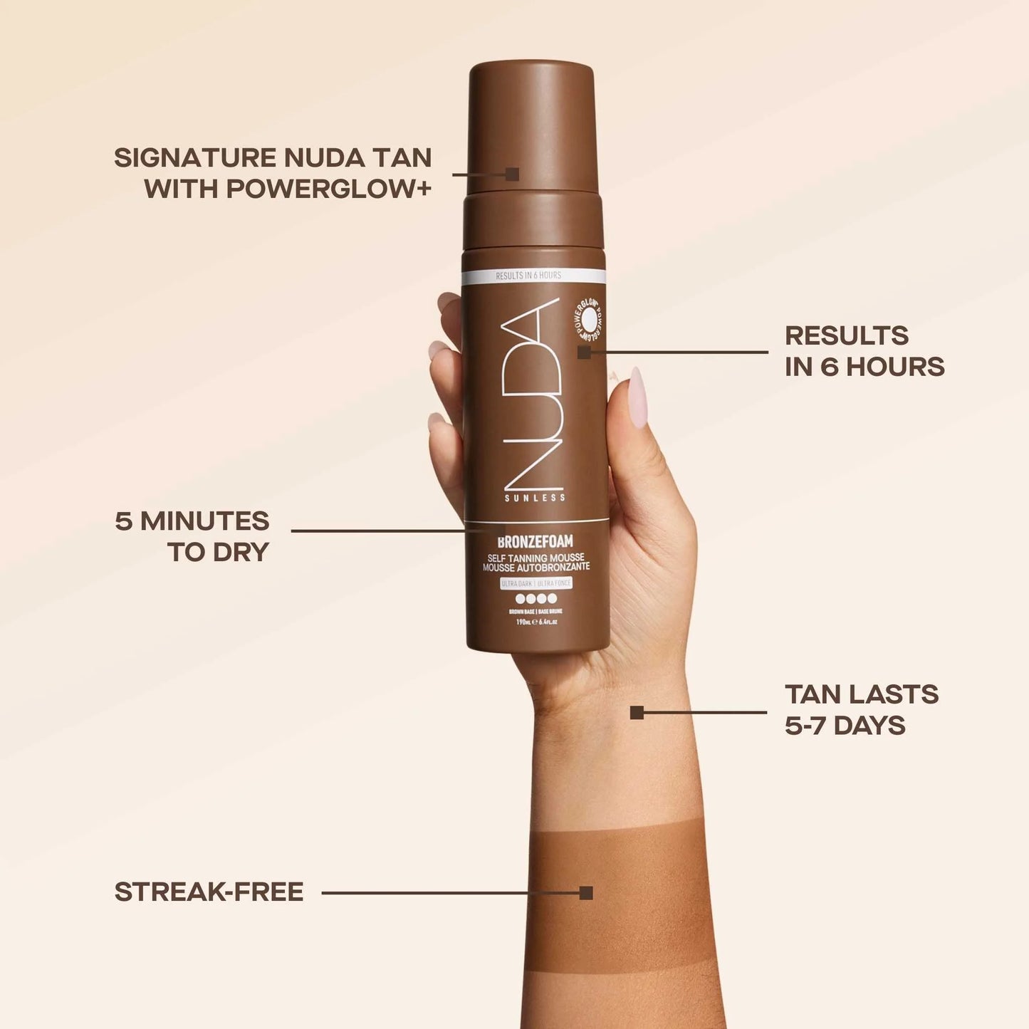 Nuda BRONZEFOAM Self Tanning Mousse | Ultra Dark