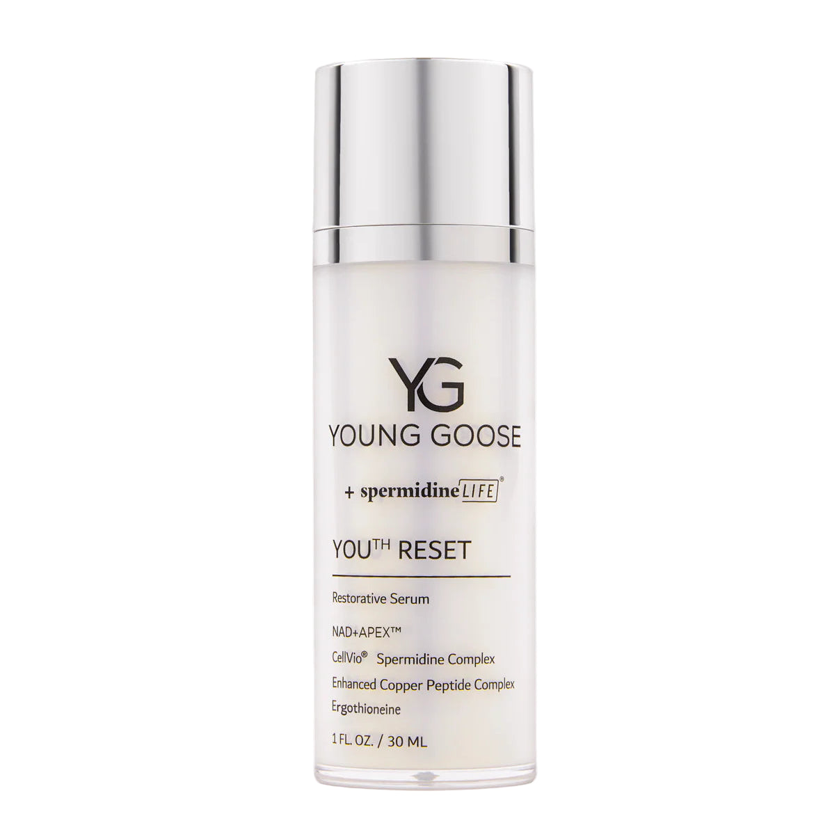 Young Goose skincare serum bottle on a white background