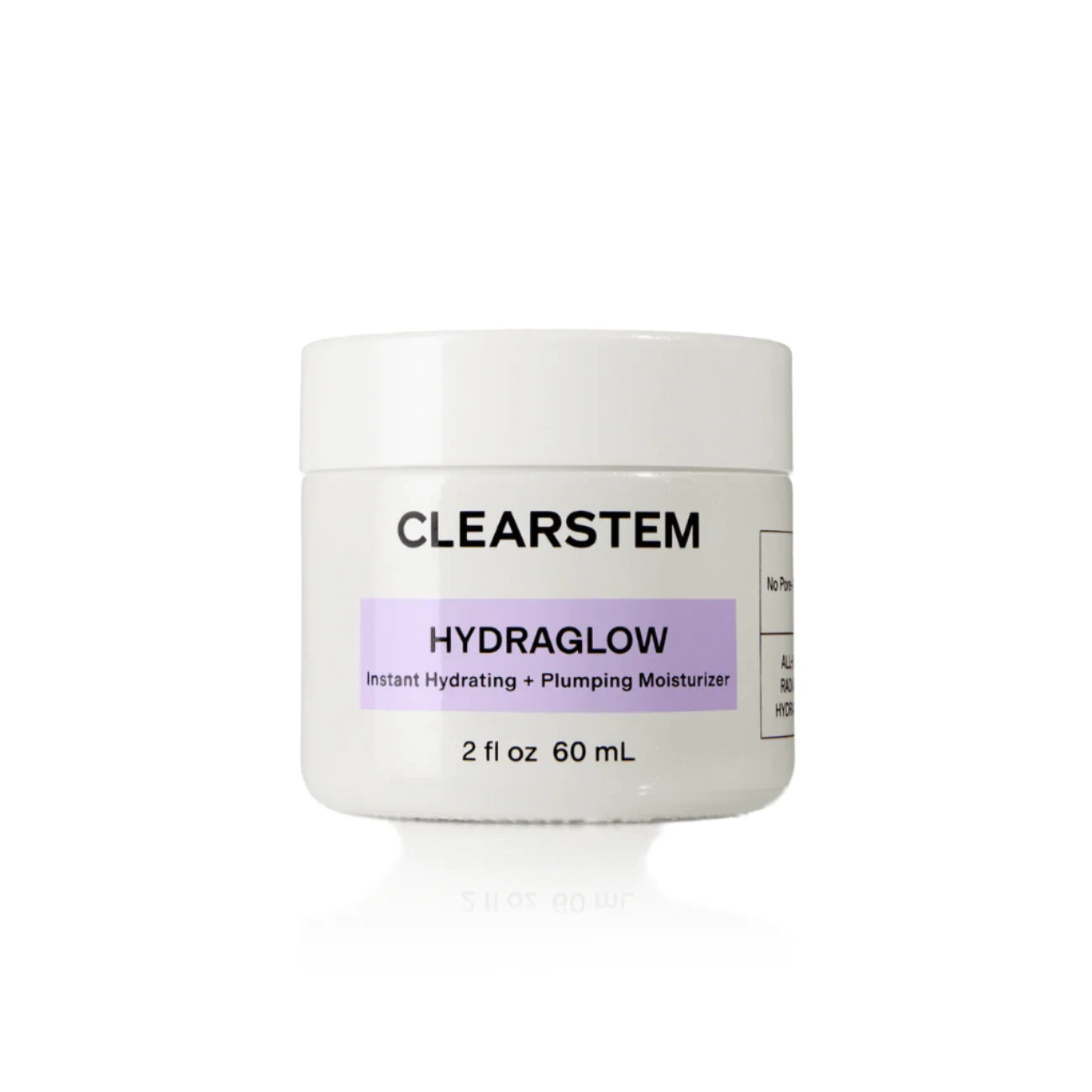 Clearstem Hydraglow moisturizer jar on a white background