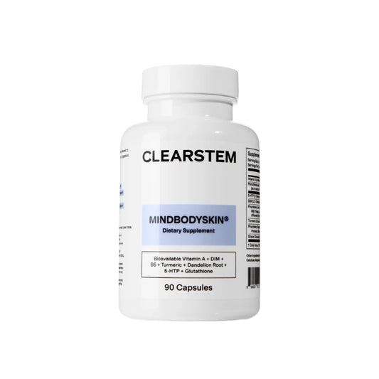 Clearstem dietary supplement bottle on a white background