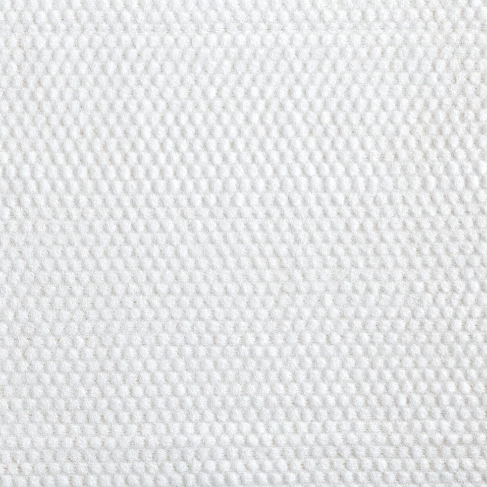 Close-up of a textured white fabric surface