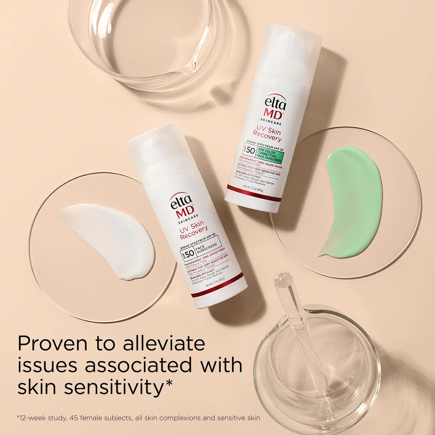 EltaMD UV Skin Recovery Red Color Correcting Green Tint Broad Spectrum SPF 50 Tinted Sunscreen EltaMD