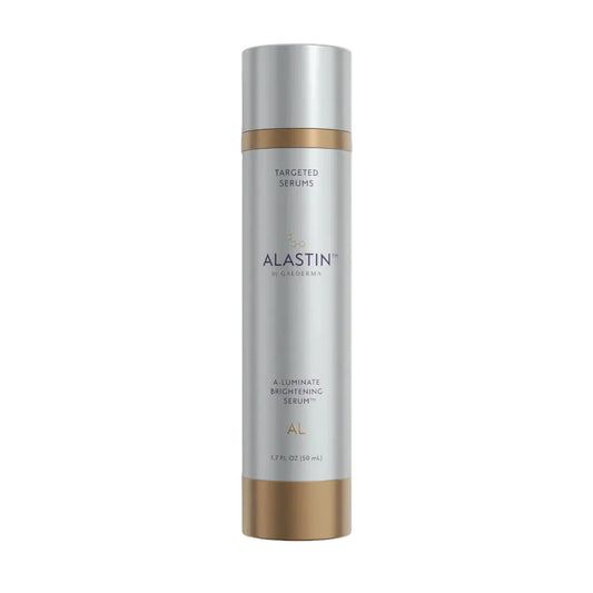 Alastin skincare serum bottle on a white background
