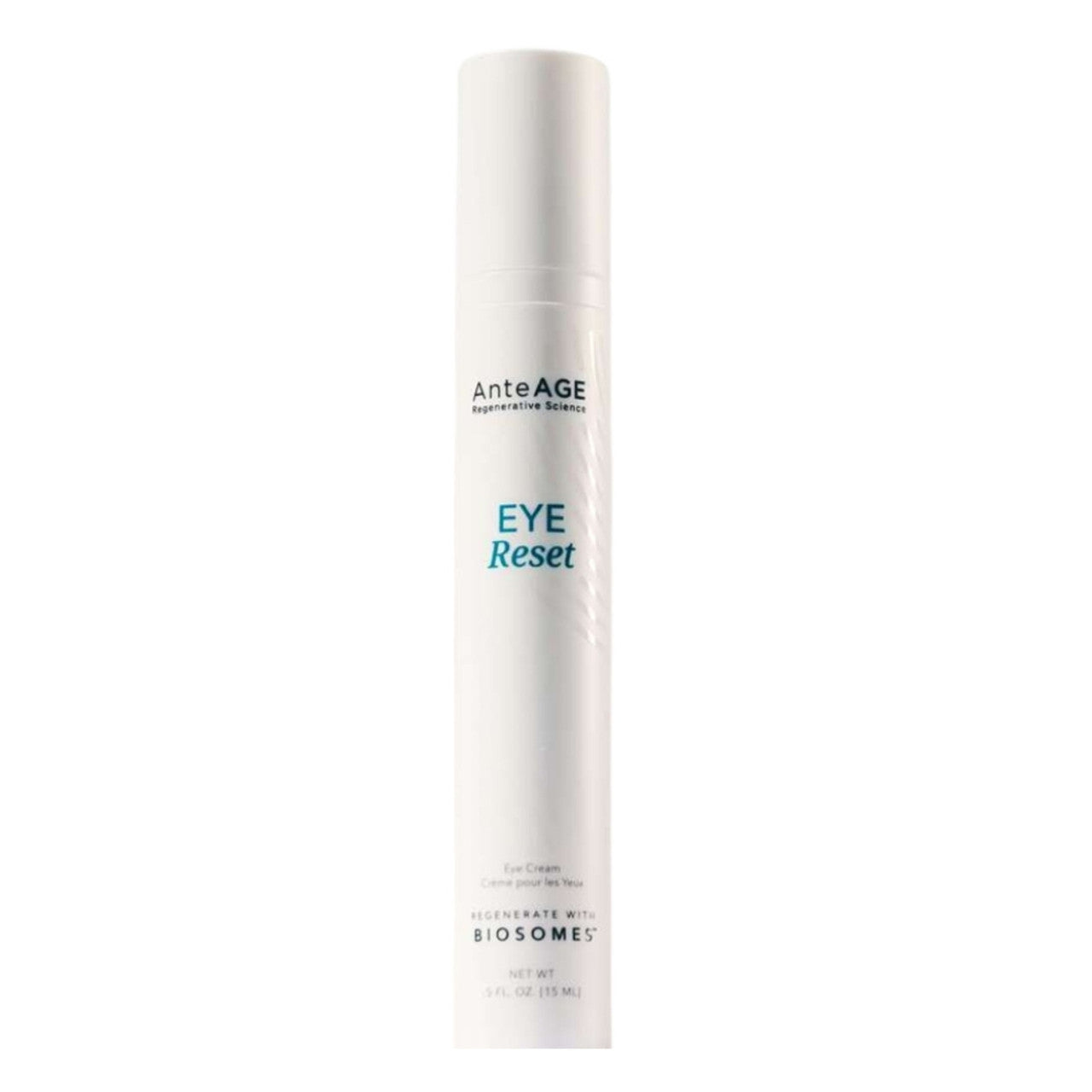 Skincare bottle labeled 'AnteAGE Eye Reset' on a white background