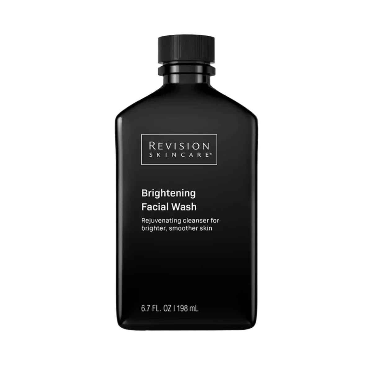 Black bottle of Revision Skincare Brightening Facial Wash on a white background