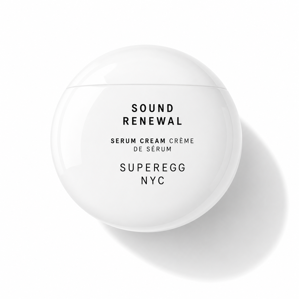 Superegg Sound Renewal Serum Cream on white background