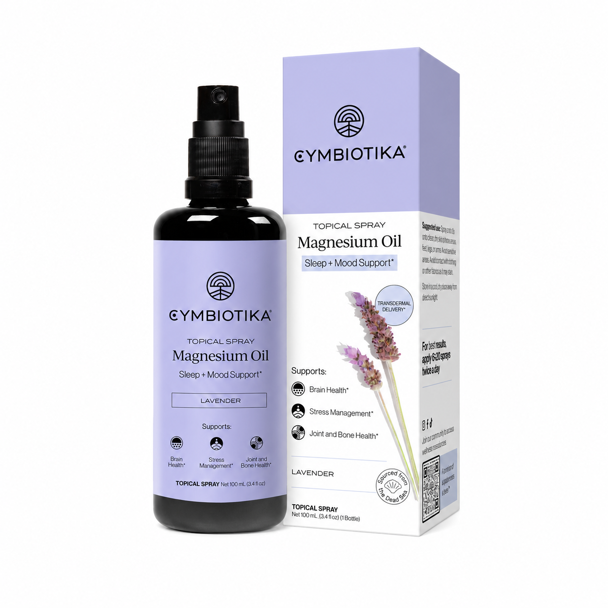 Cymbiotika Topical Magnesium Oil Spray on white background