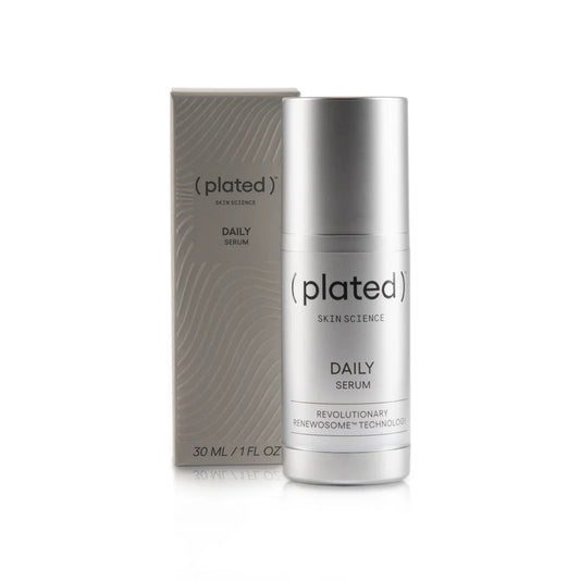 Plated Daily Serum on white background
