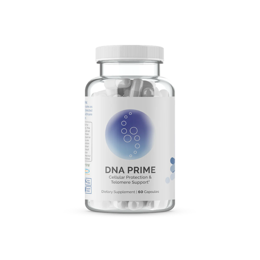 InfiniWell supplement bottle labeled 'DNA Prime' on a white background