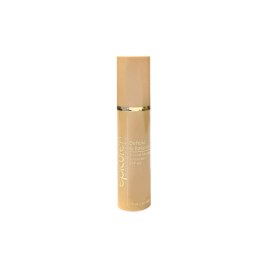 Epicuren Discovery Defend & Balance Tinted Mineral Sunscreen SPF 50 on white background