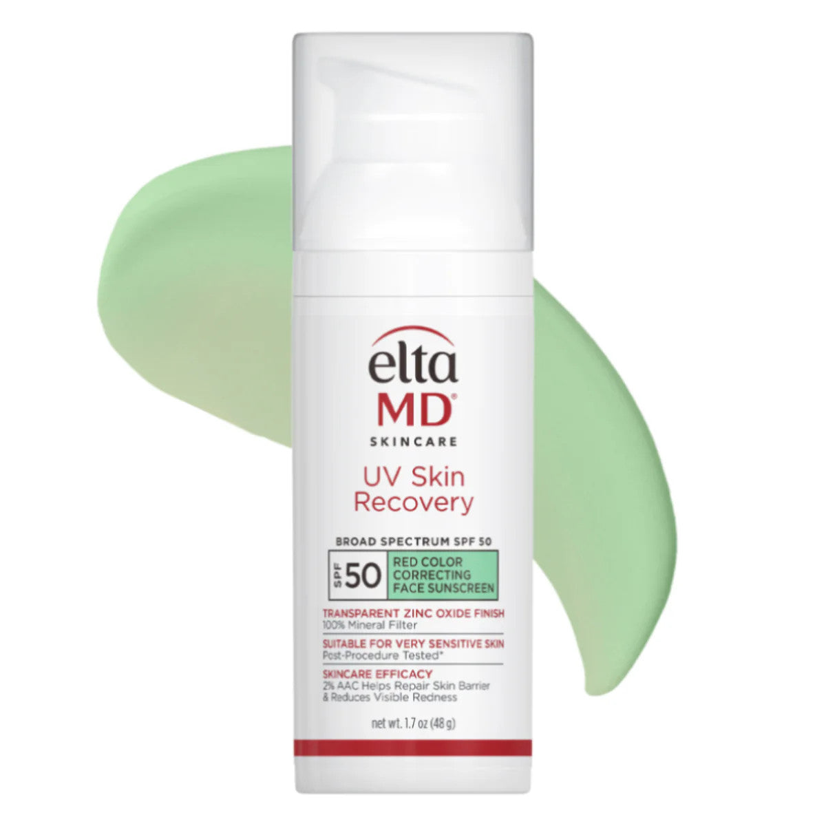 EltaMD UV Skin Recovery Red Color Correcting Green Tint Broad Spectrum SPF 50 Tinted Sunscreen EltaMD
