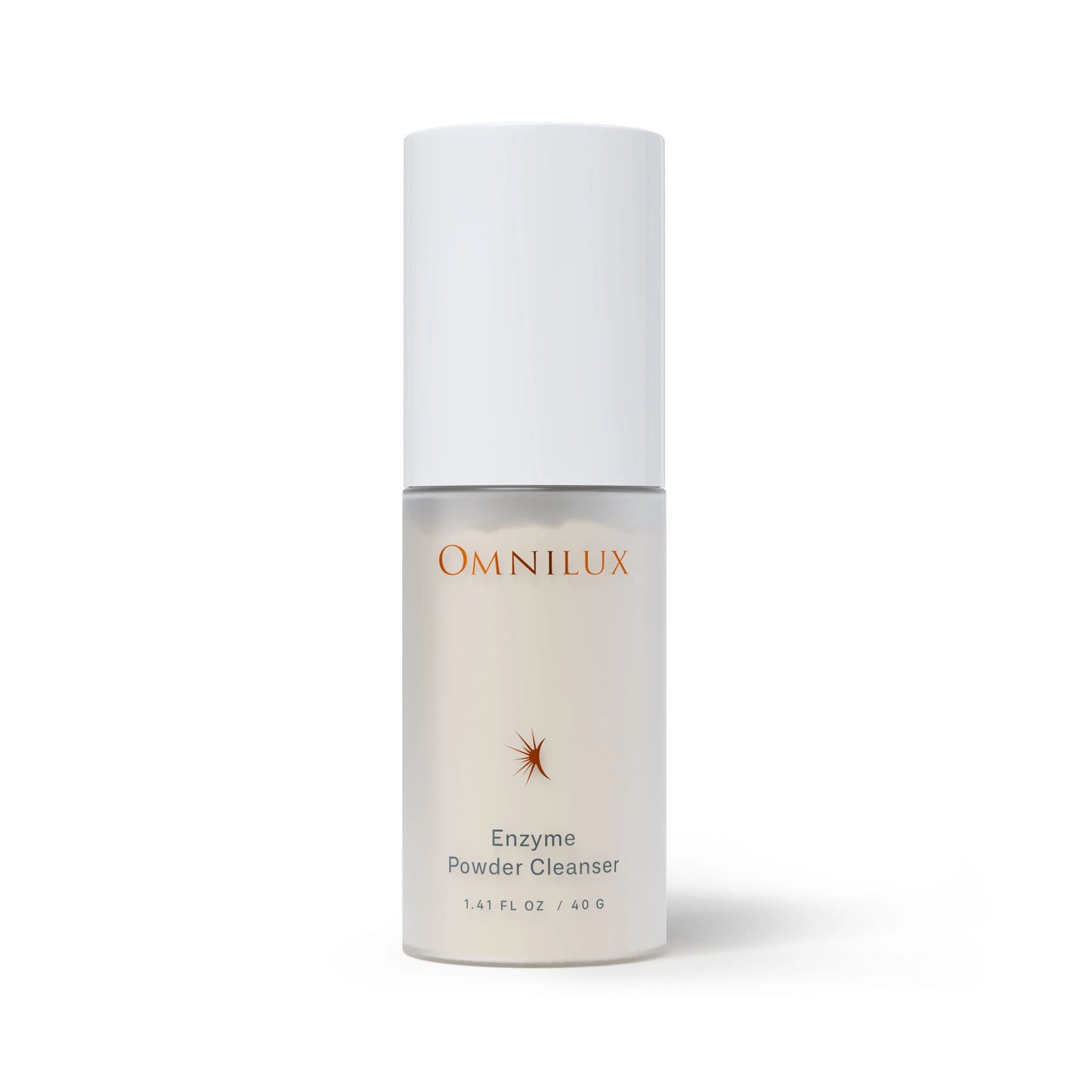 Omnilux Enzyme Powder Cleanser bottle on a white background
