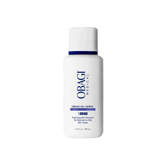 Obagi Nu-Derm Foaming Gel Cleanser on white background