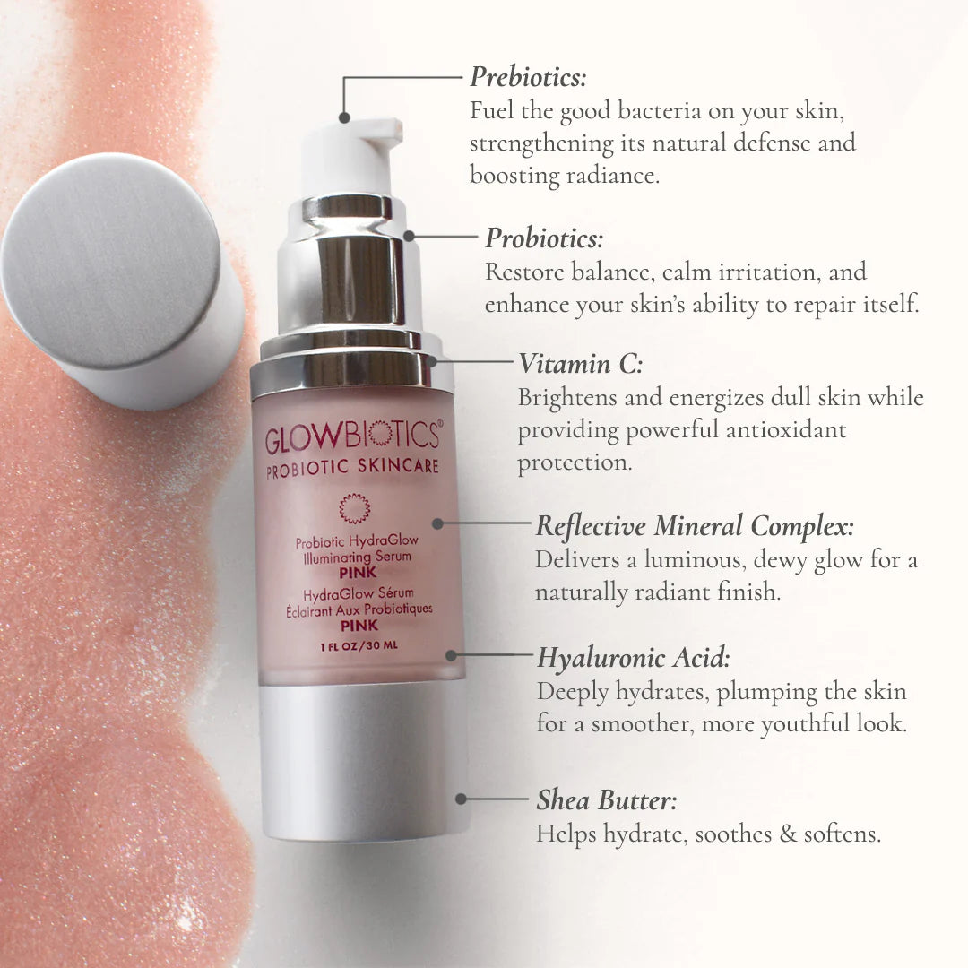 GLOWBIOTICS Probiotic HydraGlow Illuminating Serum Pink