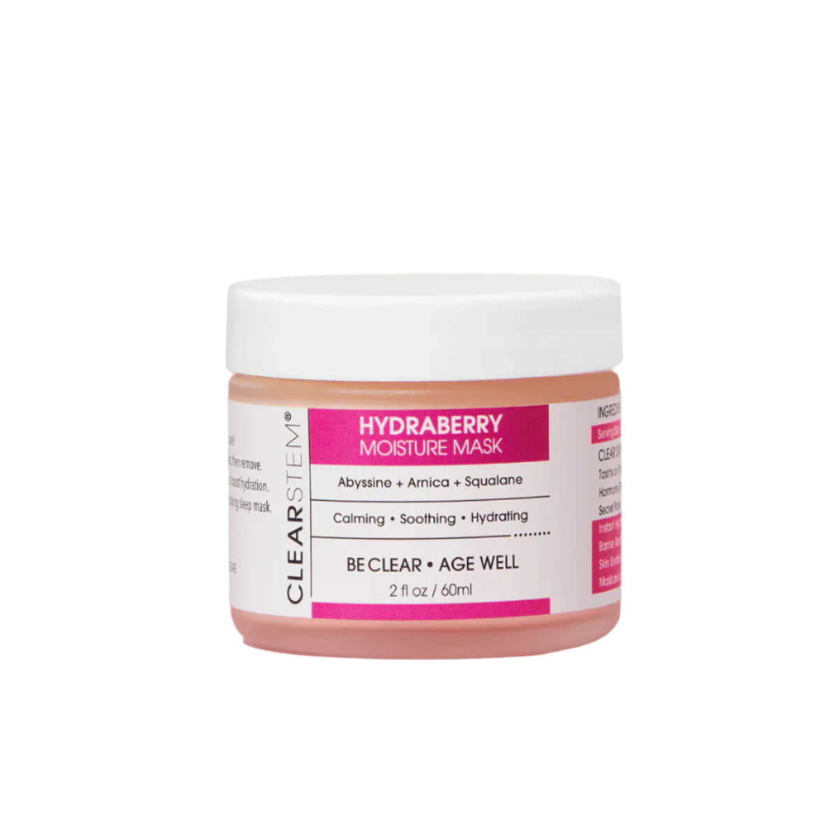 Jar of Hydraberry Moisture Mask on a pink background