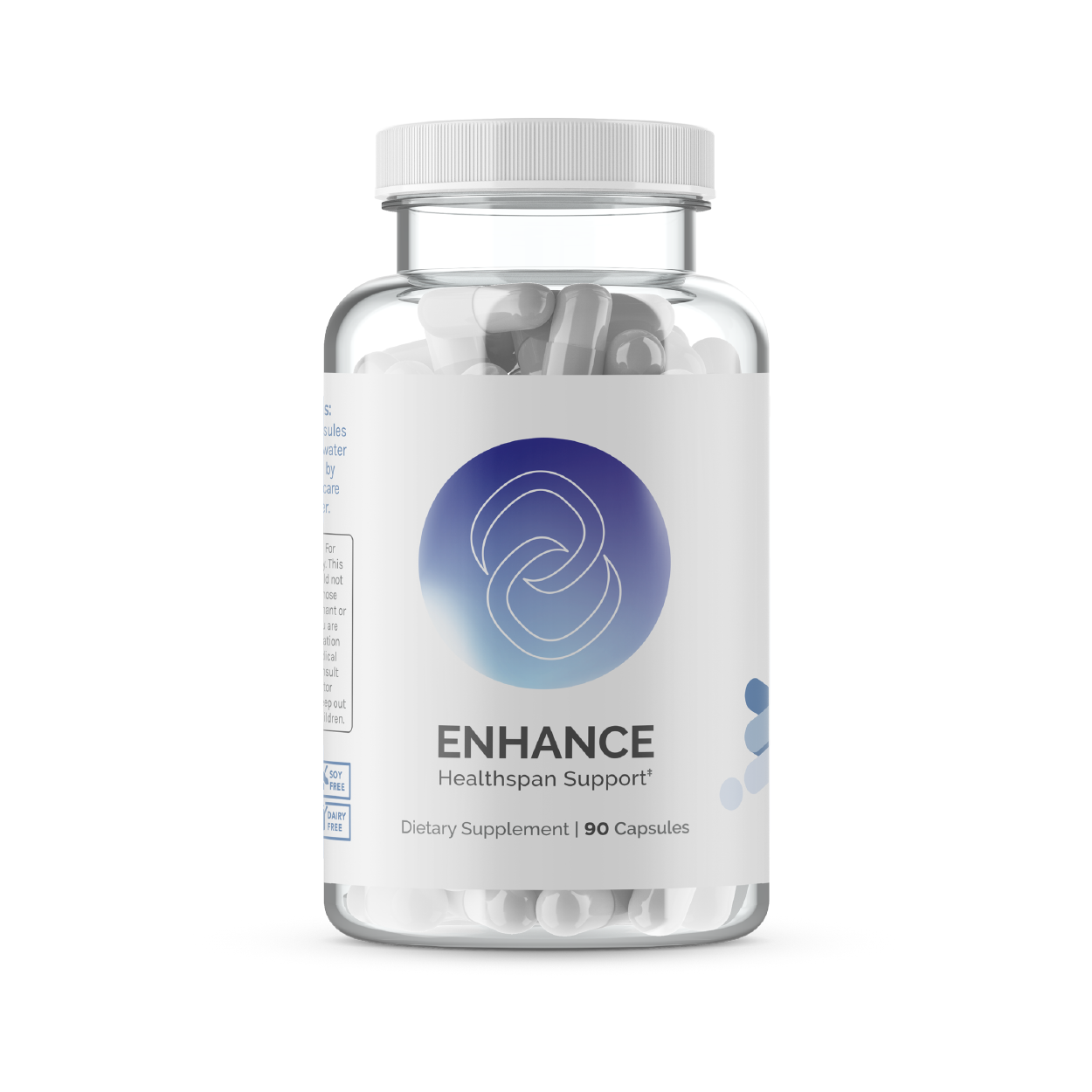 InfiniWell Supplement bottle labeled 'Enhance' on a white background
