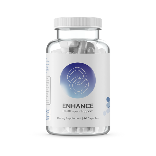 InfiniWell Supplement bottle labeled 'Enhance' on a white background