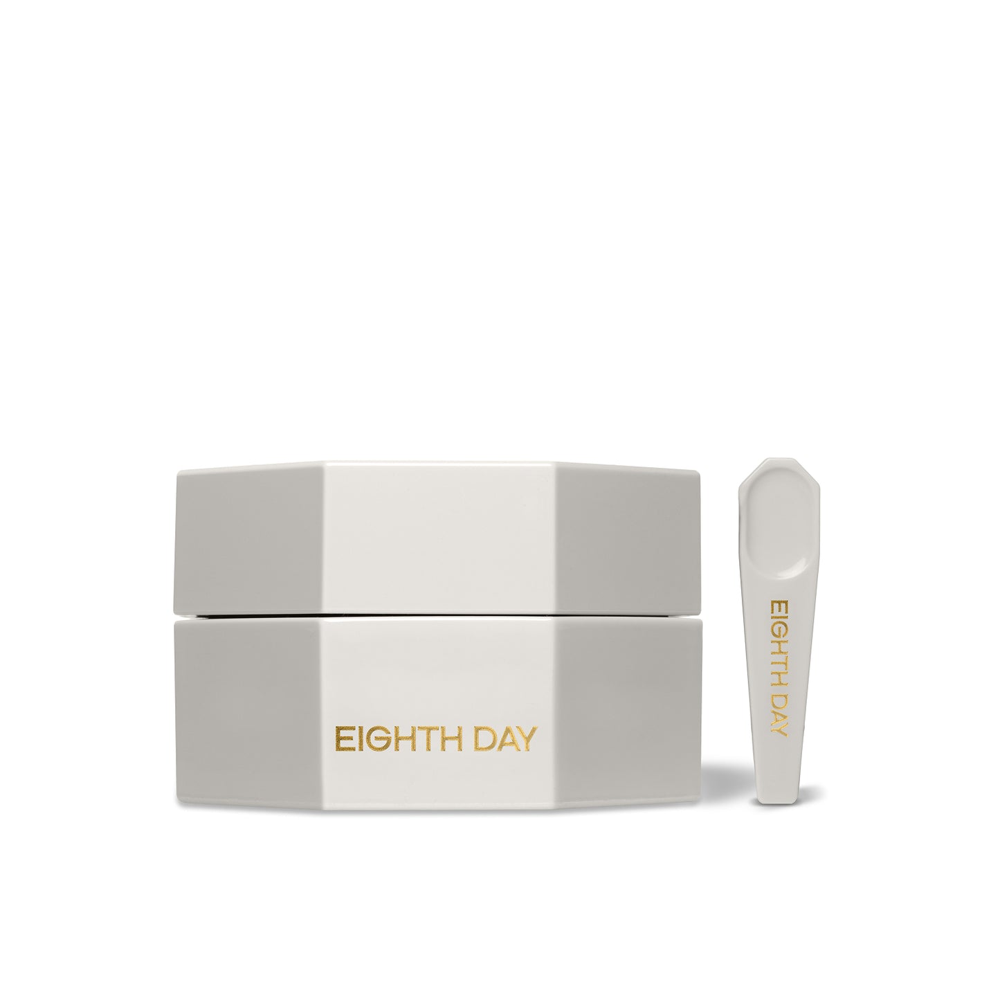 Skincare product set with 'Eighth Day' branding on a white background