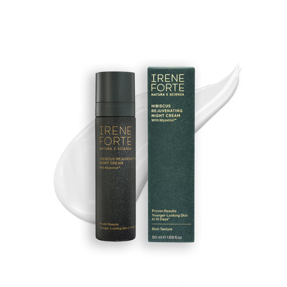 Irene Forte Hibiscus Night Cream with Myoxinol on white background