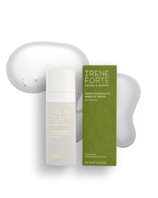 Irene Forte Hibiscus Serum with Myoxinol skincare product on white background