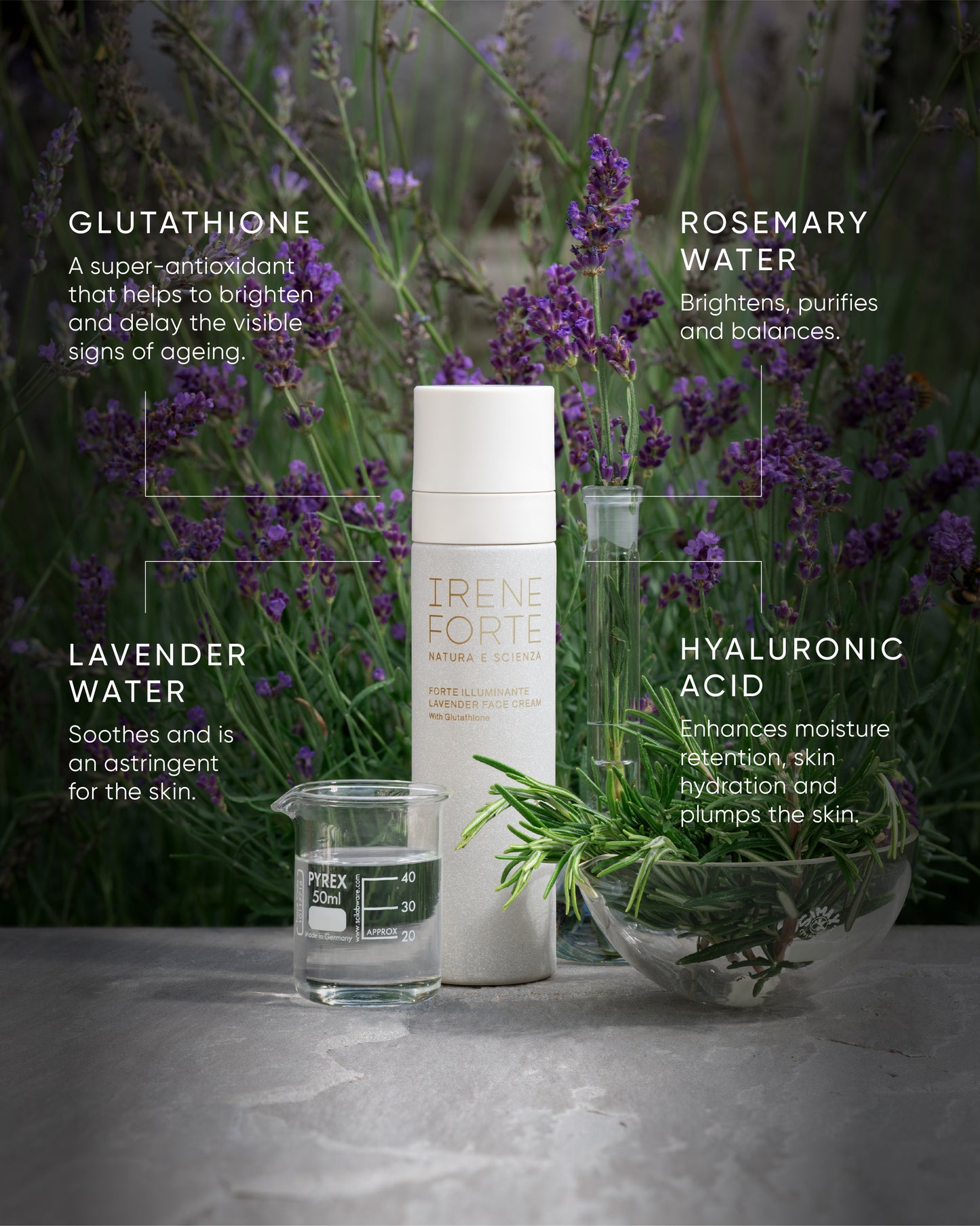 Irene Forte Lavender Face Cream with Glutathione