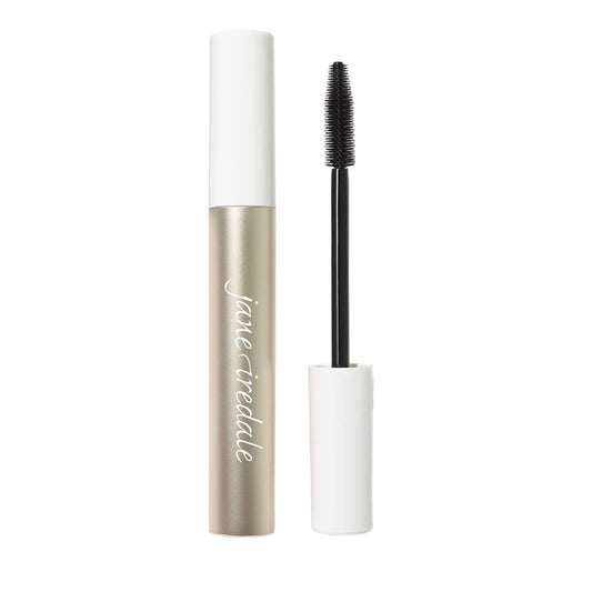 Mascara with white and gold casing on a white background