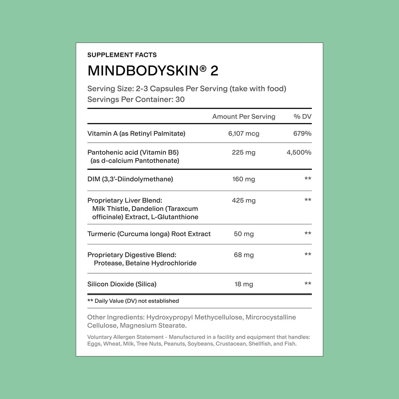 CLEARSTEM Skincare MINDBODYSKIN 2 Supplement (No 5-HTP)