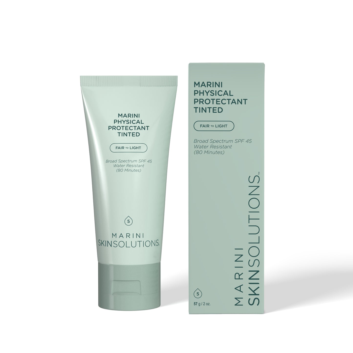 Marini Skin Solutions Marini Physical Protectant SPF 45 Tinted fair to light on white background