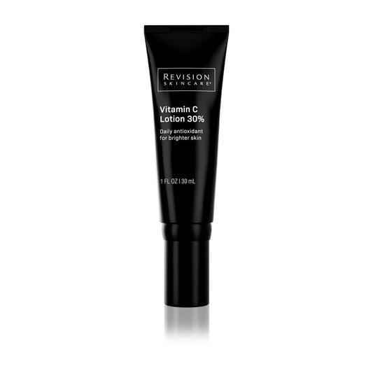 Black tube of Revision Skincare Vitamin C Lotion 30% on a white background