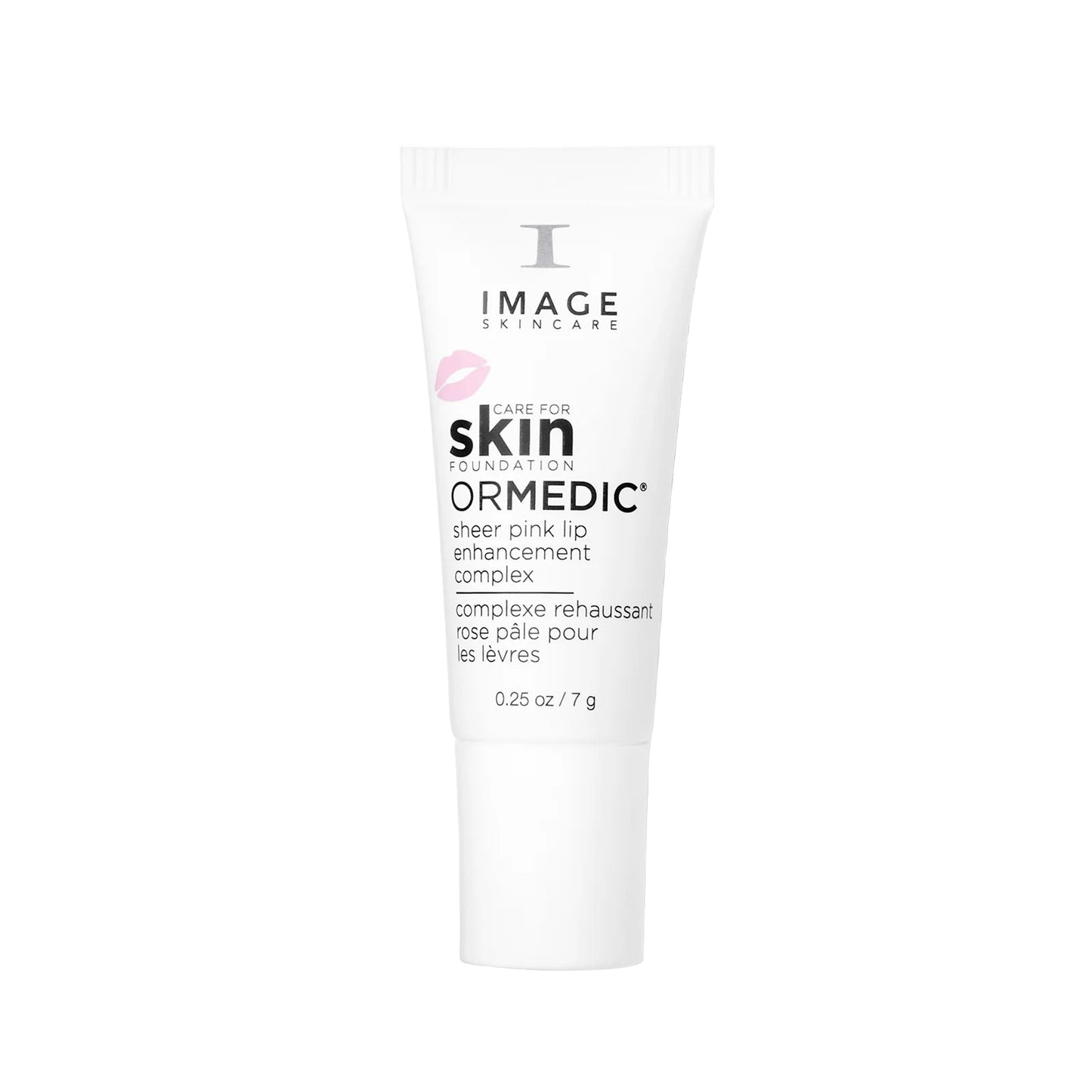 Tube of Image Skincare Ormedic sheer pink lip enhancement complex on a white background