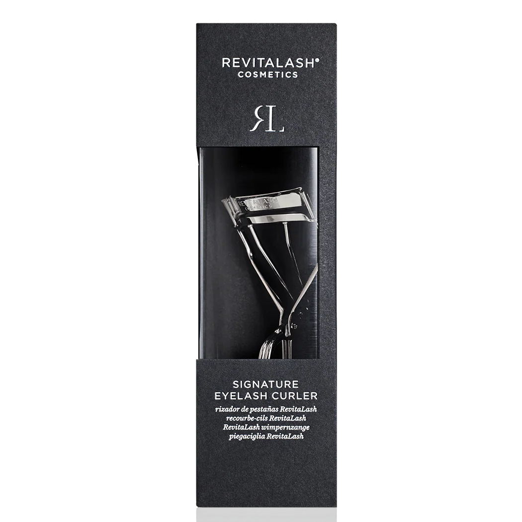 Revitalash eyelash curler packaging on a white background