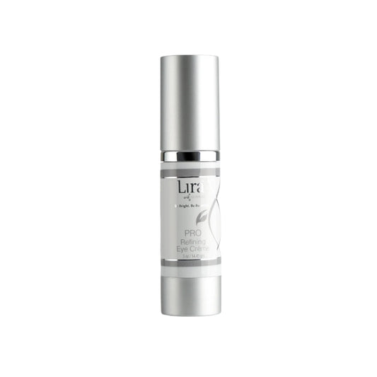 Lira eye cream bottle on a white background