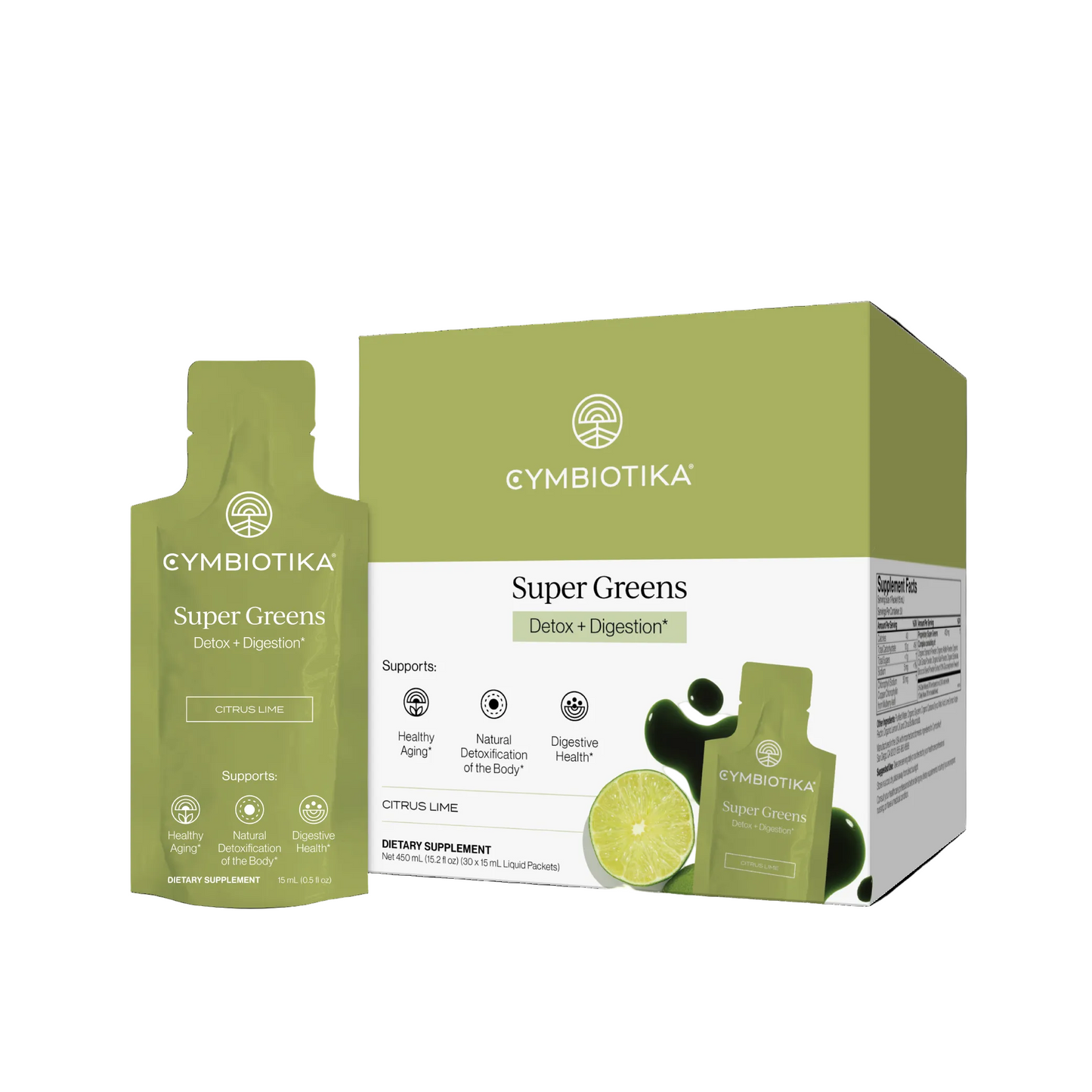 Cymbiotika Super Greens on white background