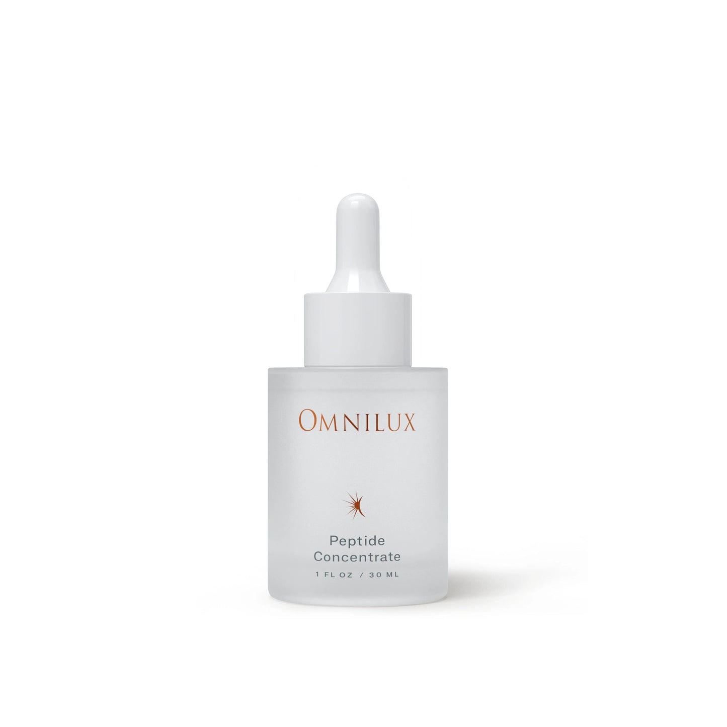 Omnilux Peptide Concentrate bottle with dropper on a white background