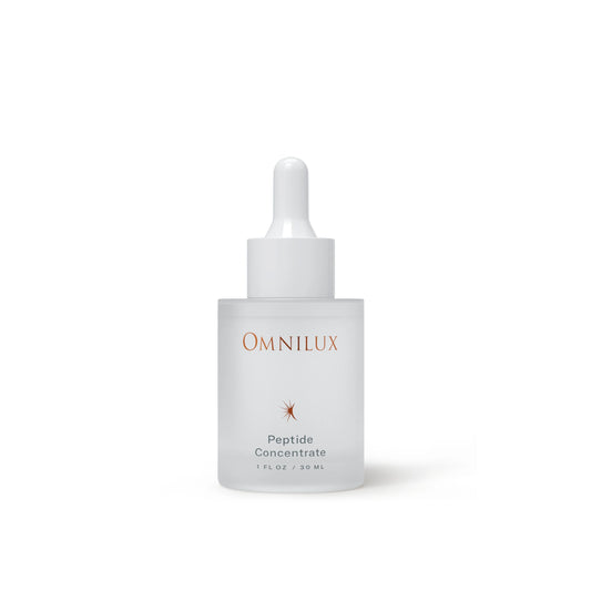Omnilux Peptide Concentrate bottle with dropper on a white background