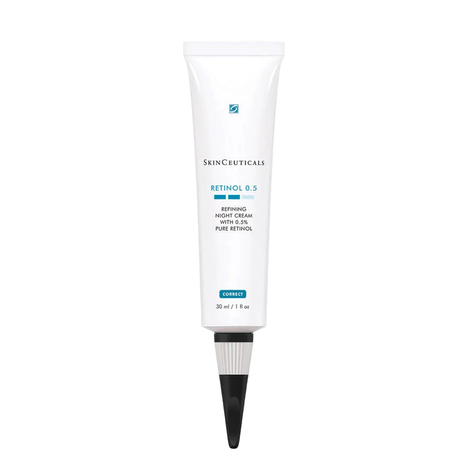 SkinCeuticals Retinol 0.5 night cream tube on a white background