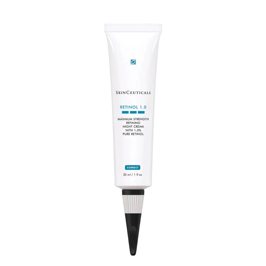 SkinCeuticals Retinol 1.0 skincare tube on a white background