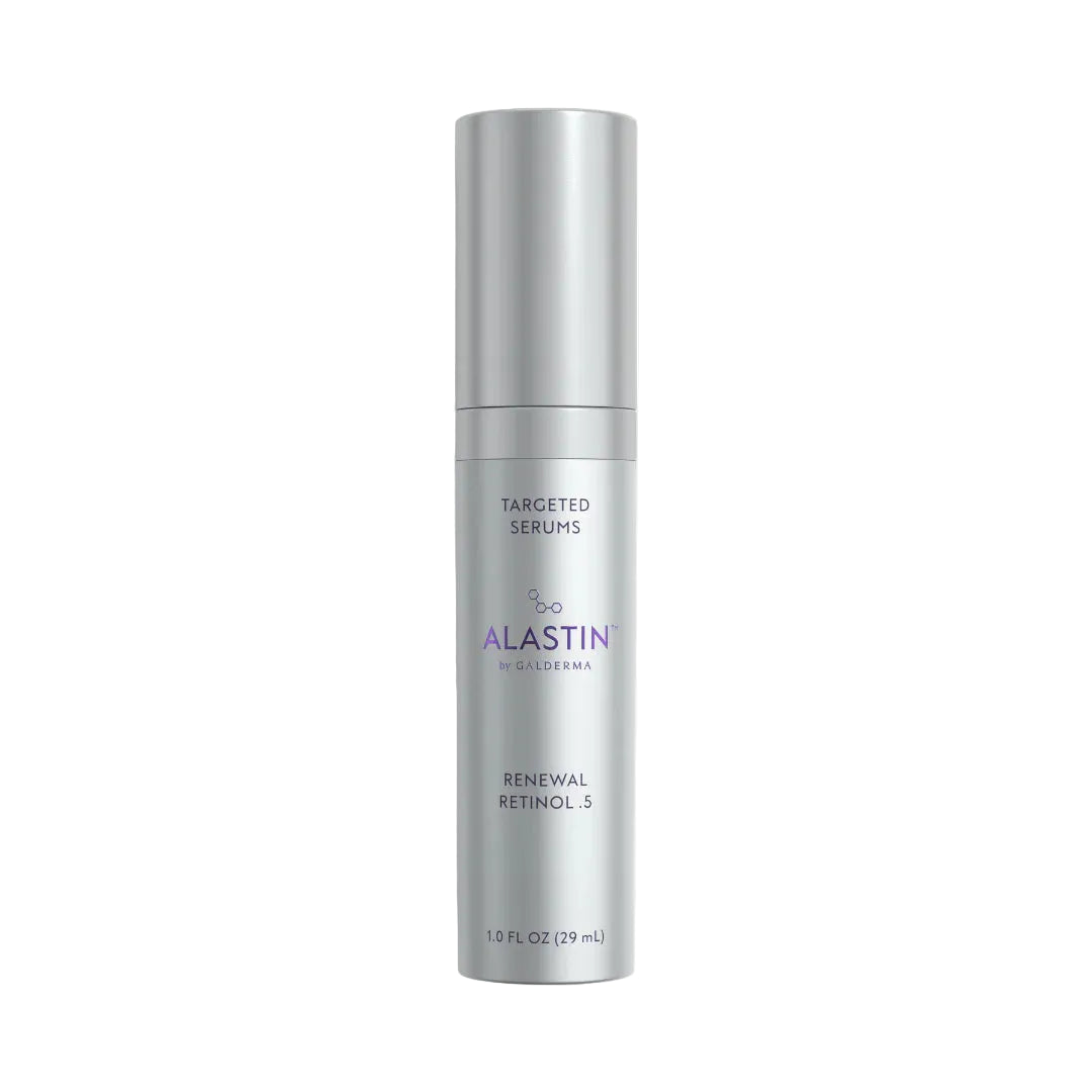 Alastin skincare serum bottle on a white background