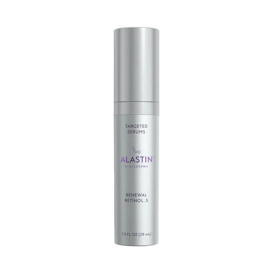 Alastin skincare serum bottle on a white background
