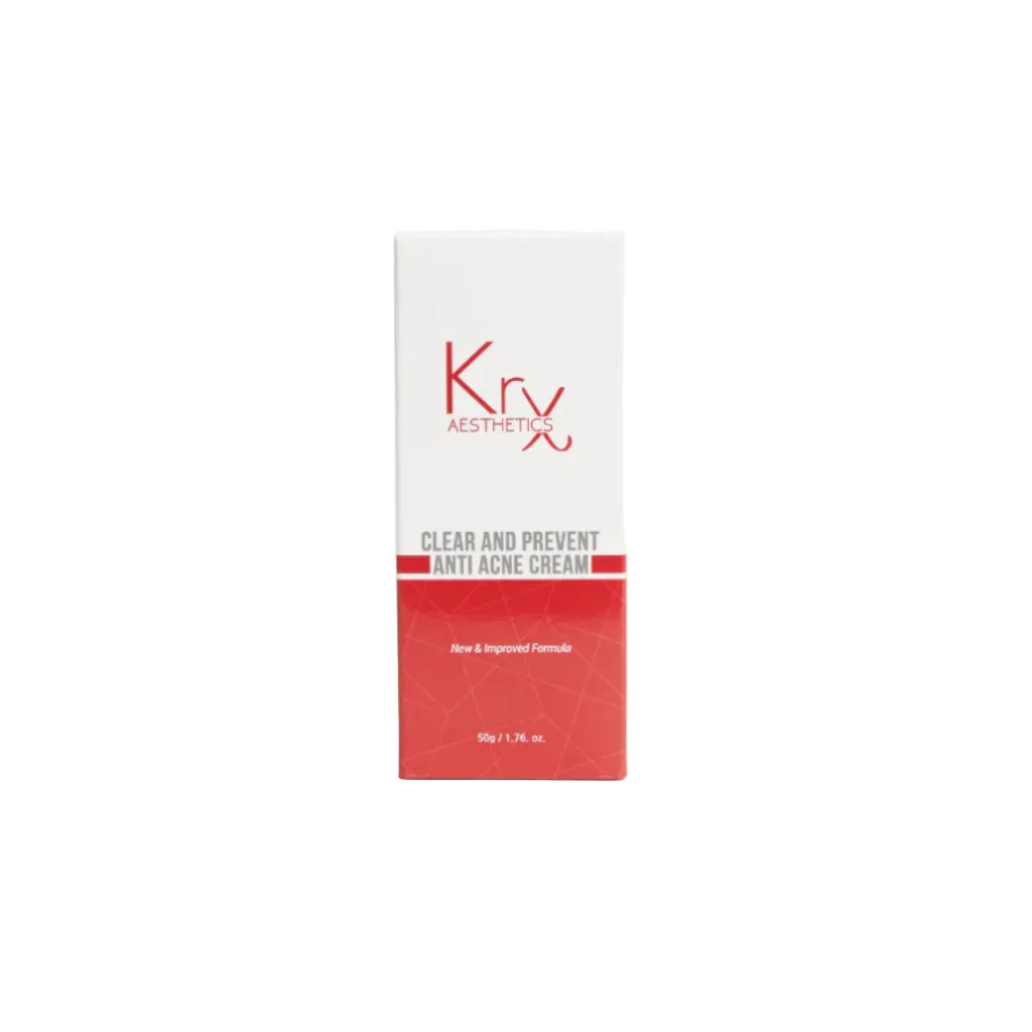 KrX Aesthetics KrX Clear + Prevent Anti Acne Face Cream on white background