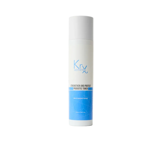 KrX Aesthetics Strengthen + Protect Probiotic Face Toner on white background