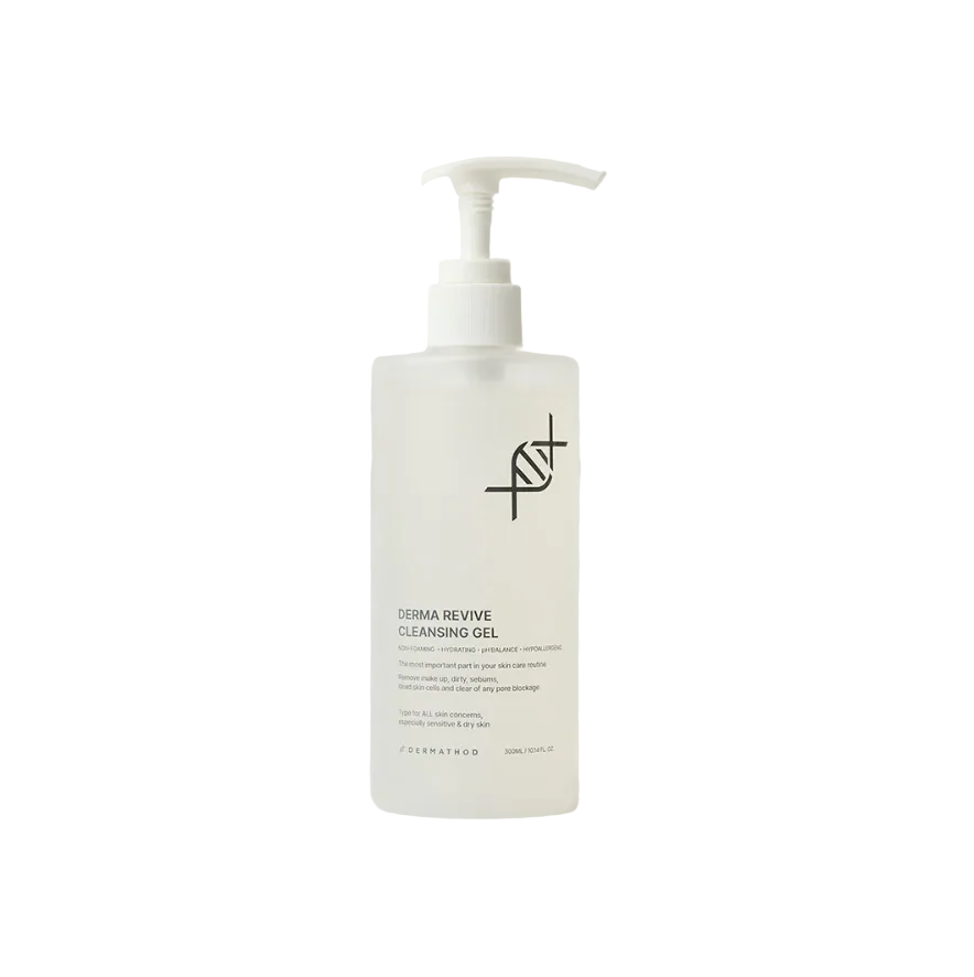 Bottle of Dermathod Revive Cleansing Gel on a white background