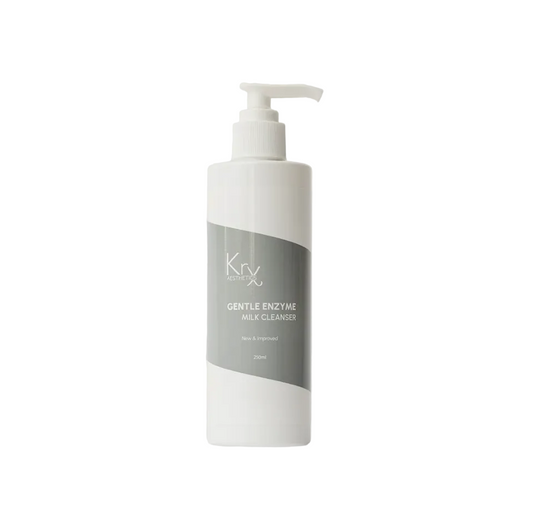 KrX Aesthetics Gentle Enzyme Milk Cleanser + Makeup Remover on white background