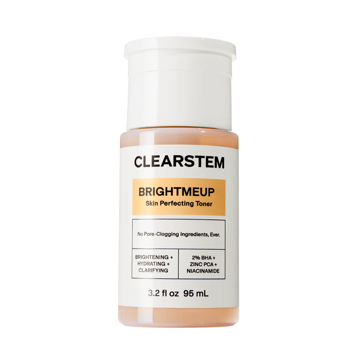 Clearstem Brightmeup toner bottle on a white background