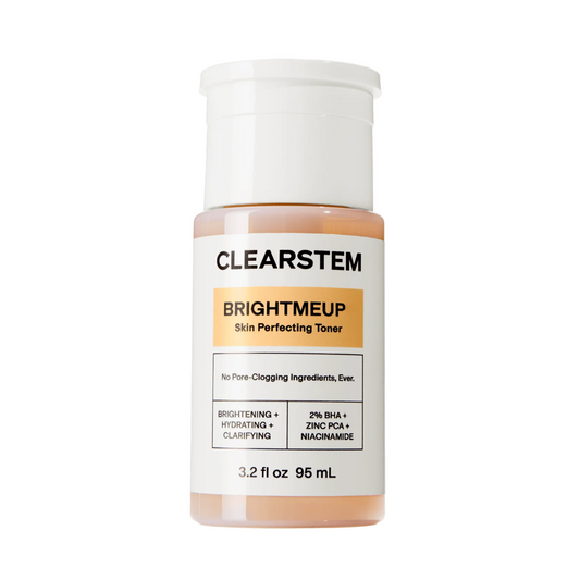 Clearstem Brightmeup toner bottle on a white background